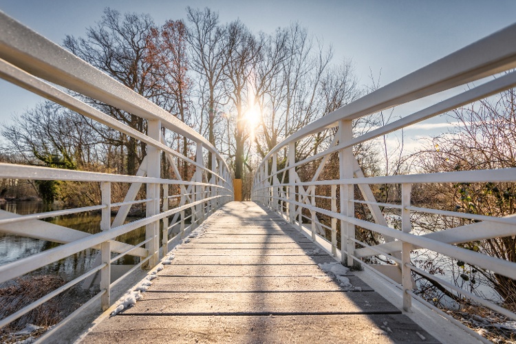 Brücke im Schlosspark Lützschena.